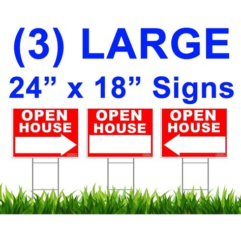 standard open house sign size